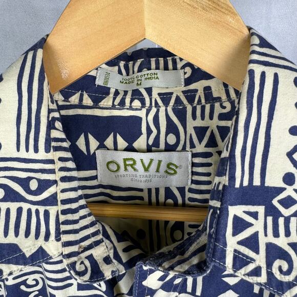 Orvis Short Sleeve 100% Cotton Button Up Pattern Shirt Men's Size Medium - Picture 4 of 6
